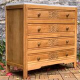 Art deco raw oak chest of drawers 1930