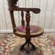 Fauteuil de bureau de bateau en acajou tournant