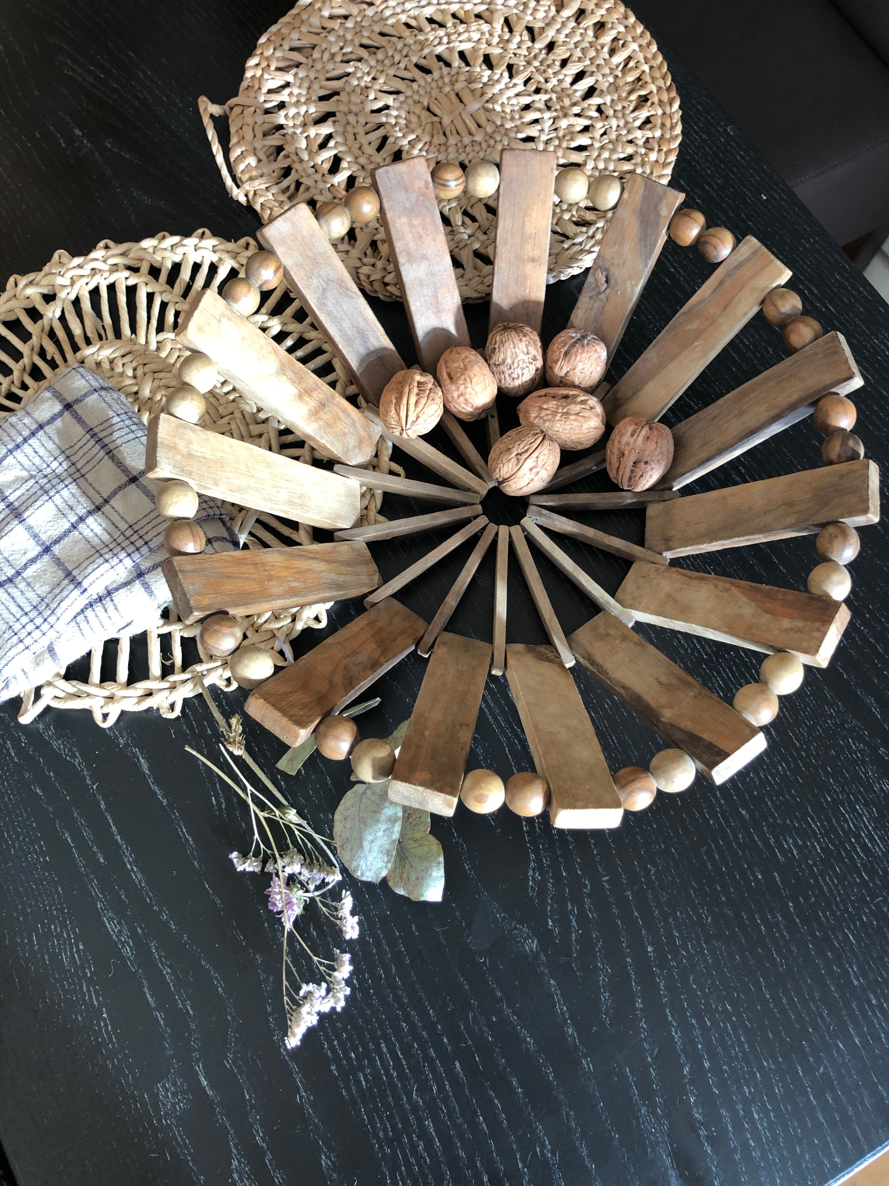 Wooden fruit cutting