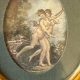 Rare small engraving entitled The Flight of Francois Boucher