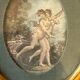 Rare petite gravure intitulee la fuite de francois boucher