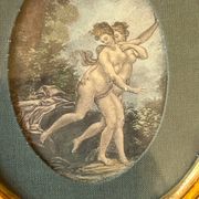 Rare small engraving entitled "The Flight of François Boucher"