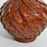 Early 20th Century Taisho/Showa Period Japanese Woven Bamboo Ikebana Vase