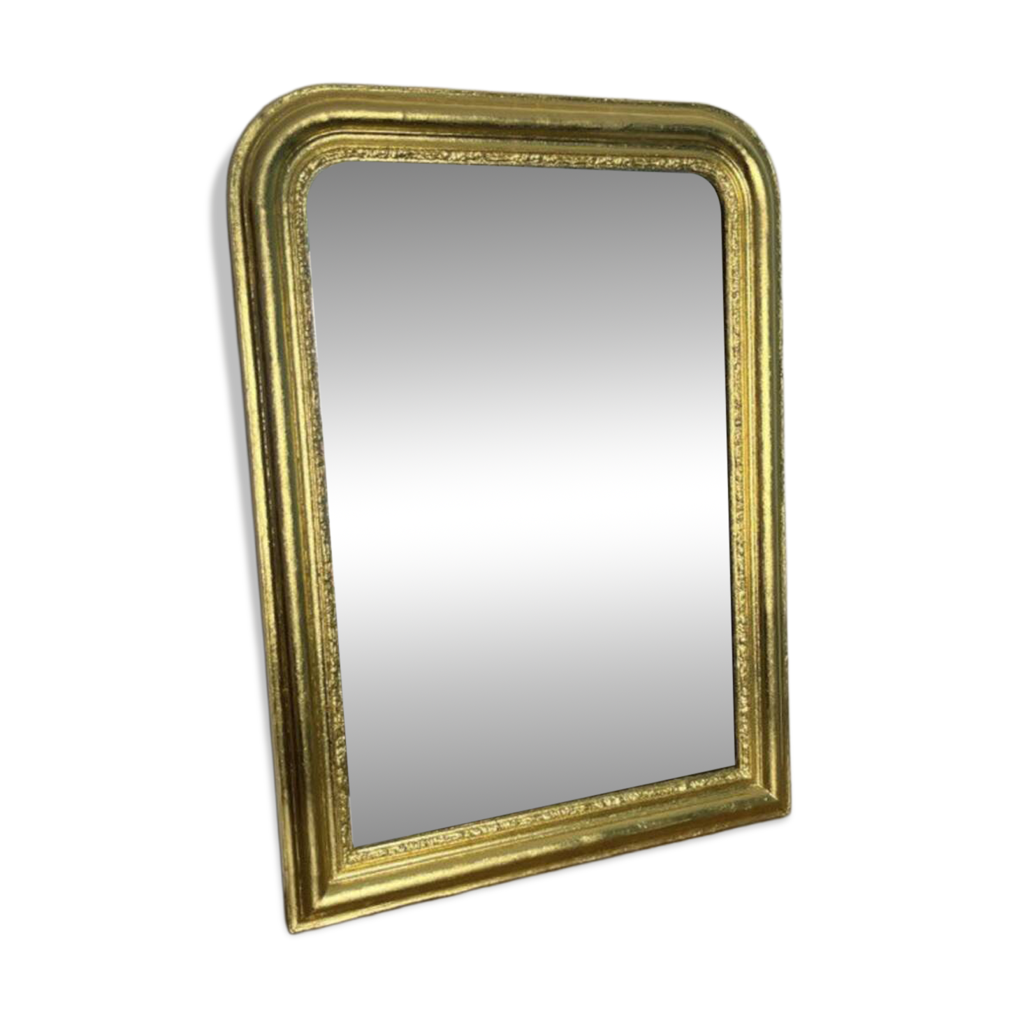 Superb antique gilded mirror in gold leaf – 82×57cm – late 19th century.