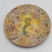 Grande coupe de 27.5cm signée Bernard Buffat "décor à l'oiseau"