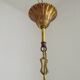 Vintage 4-Light Bronze, Glass & Crystal Chandelier with Amber Glass Drops