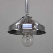 1930s Napako Art Deco pendant light in chrome and glass, restored, new wiring