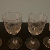 Set of 5 manganese liqueur glasses
