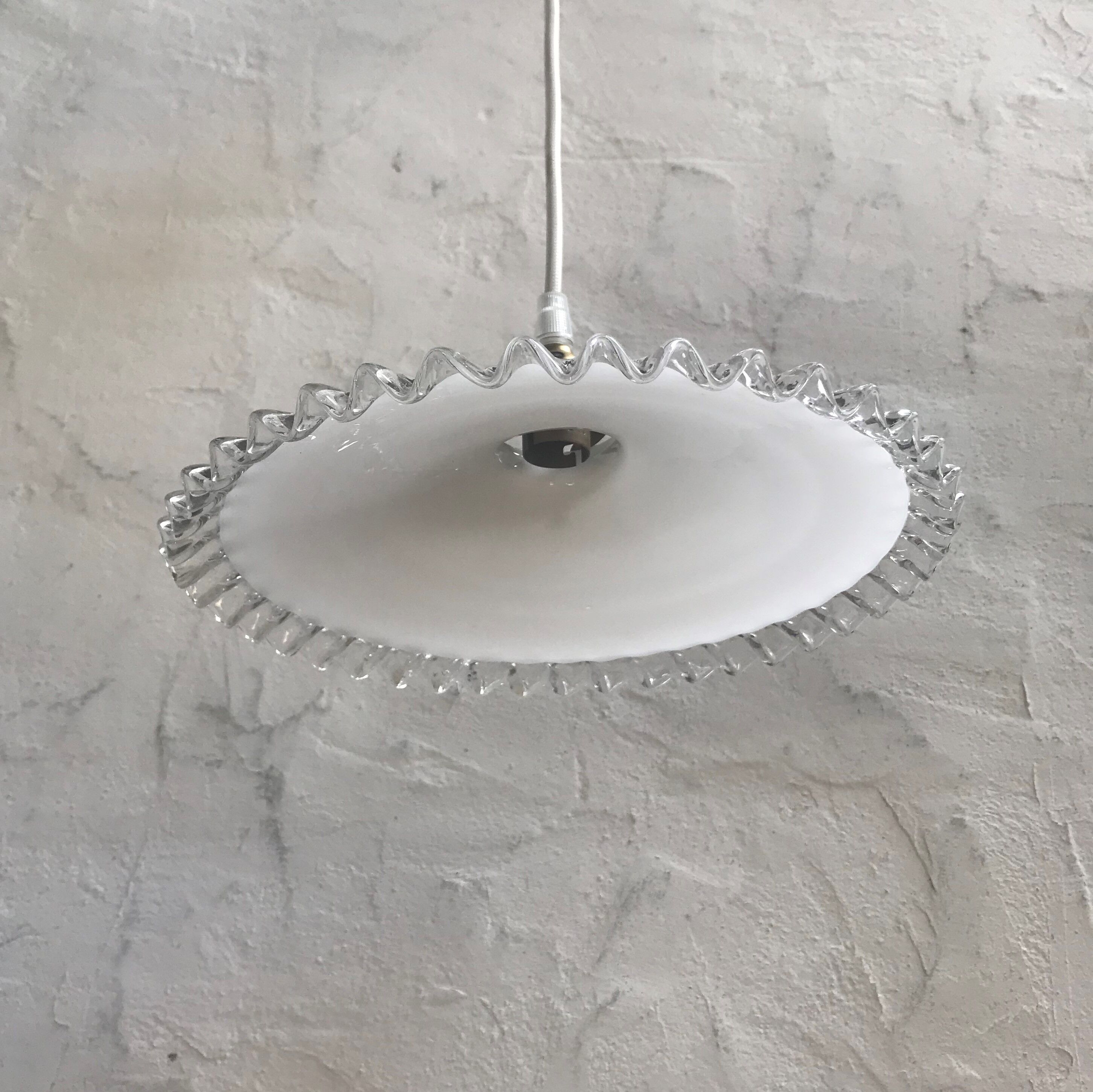 White opaline hanging lamp