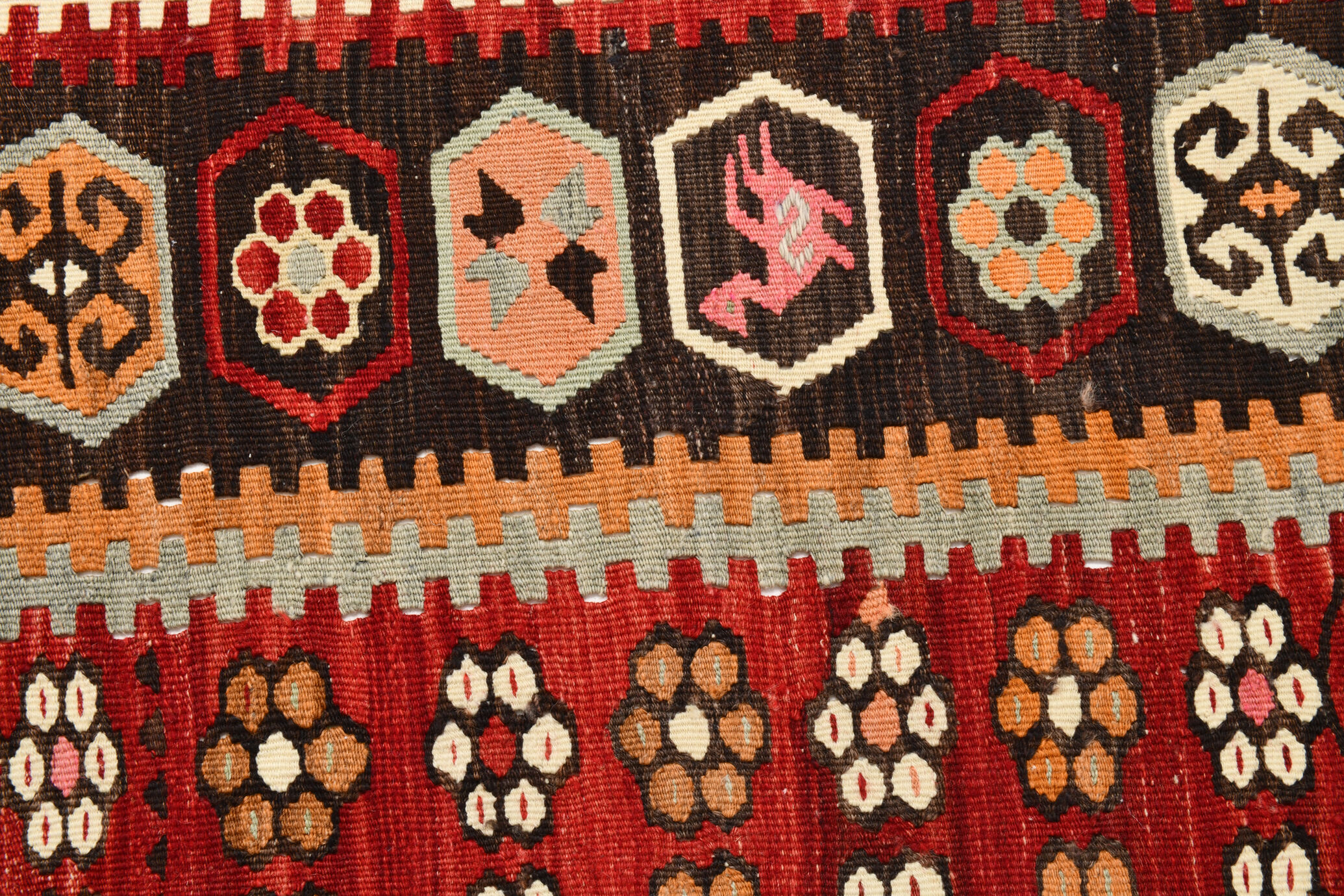 Primitive turkish kilim rug 311x187cm