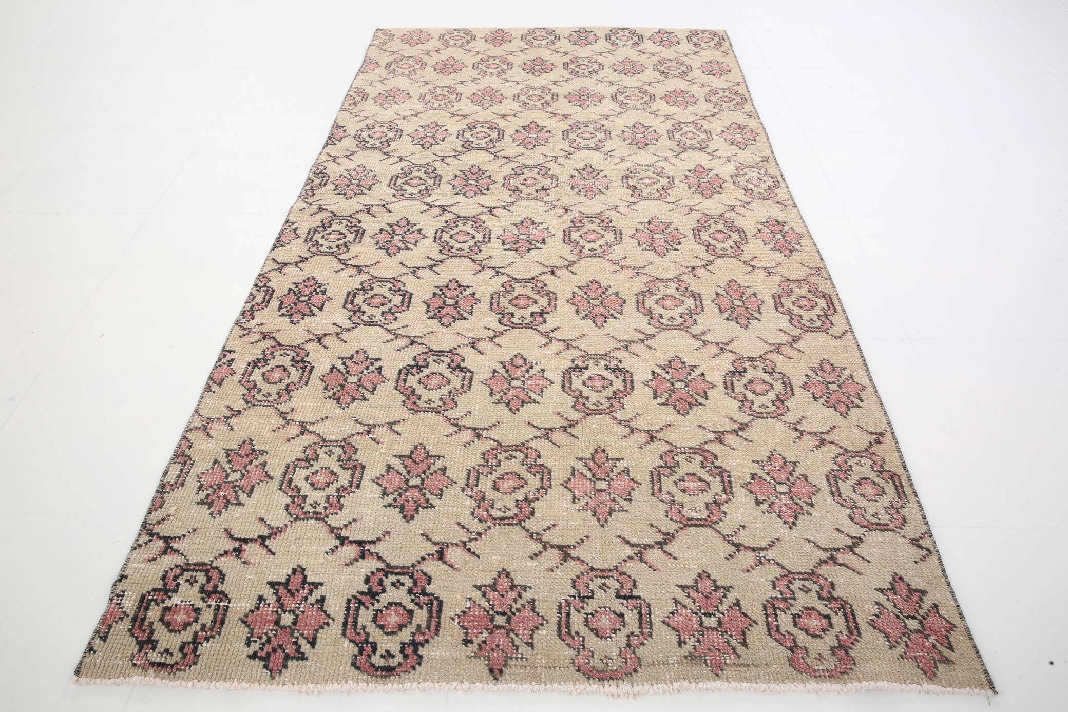 4x7 Rug For Living Room Soft Pastel Vintage Rug, 117x213Cm SK 3456