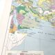 Vintage map Asia China USSR India Japan 43x43cm from 1950