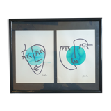 Set of 2 original minimalist paintings