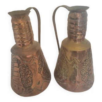 2 Vintage copper pitcher