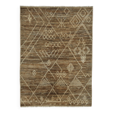 Handmade Tribal Decorative 207 cm x 293 cm Brown Wool Carpet
