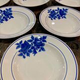 Lot 6 plates Fénal Badonviller blue