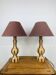 Paire de lampes bois tourné vintage