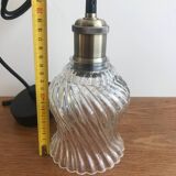 Pendant Light With Vintage Twisted Glass Globe Electrical System New
