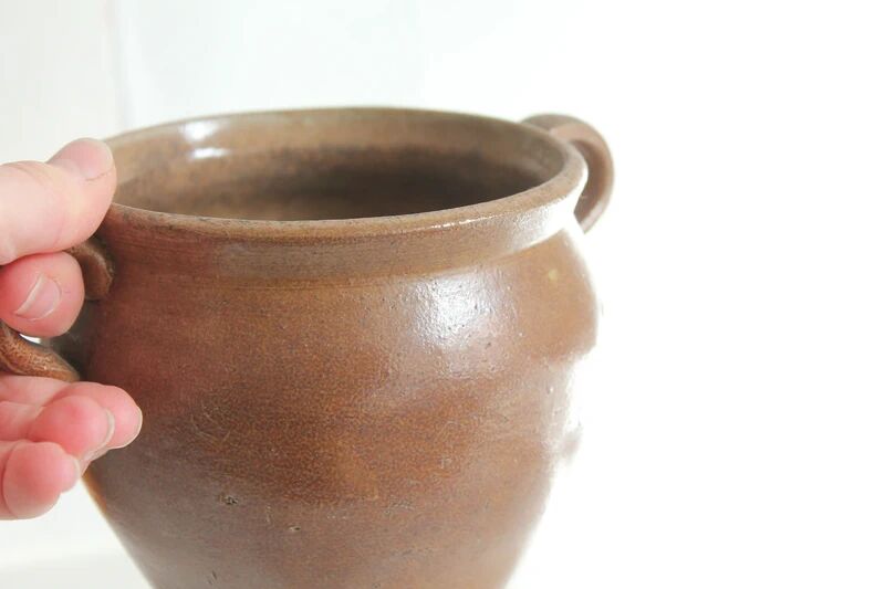 Glazed stoneware jar, antique ceramic