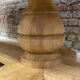 Massive oval monastery table in bleached oak with turned legs.