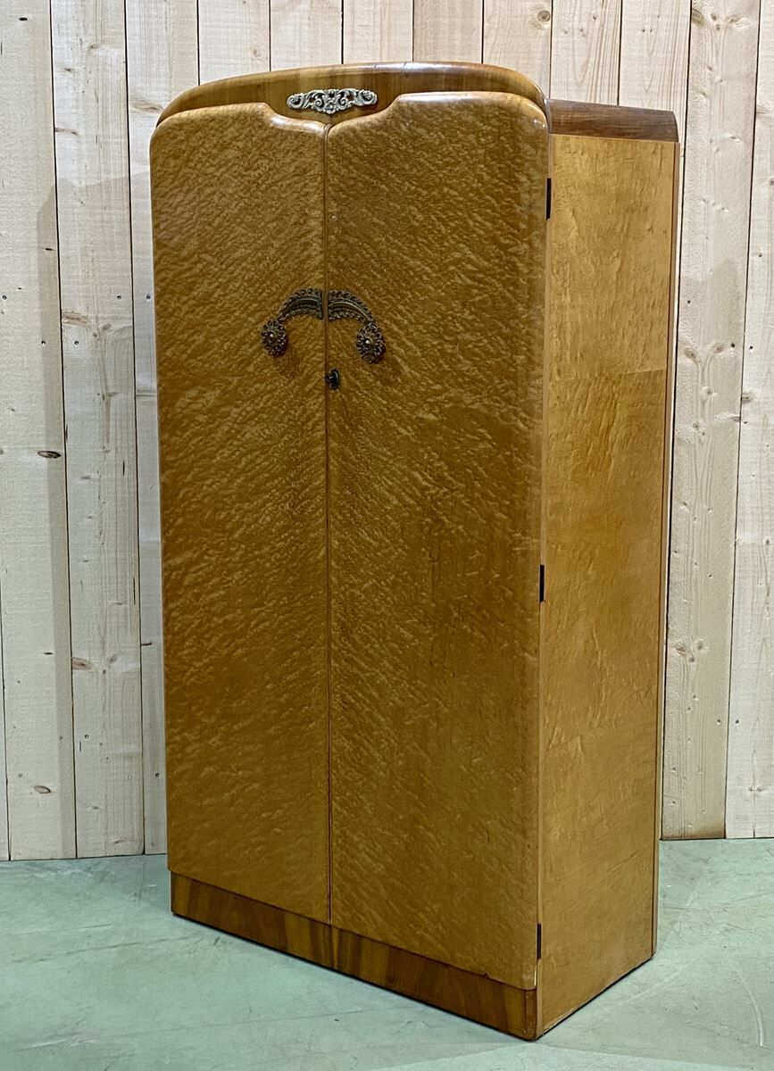 English 1960s student cabinet in elm magnifying glass