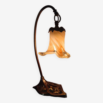 Art Nouveau bronze lamp