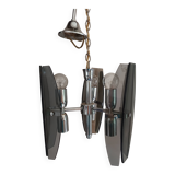 Veca style design pendant chandelier smoked glass 1960 6 lights