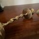 Pair of twisted brass candle holders