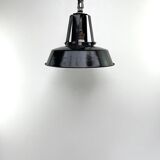 Hanging lamp sheet enamelled black color 1950