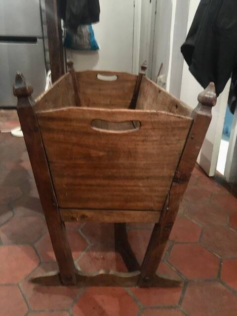 Antique wooden rocking cradle