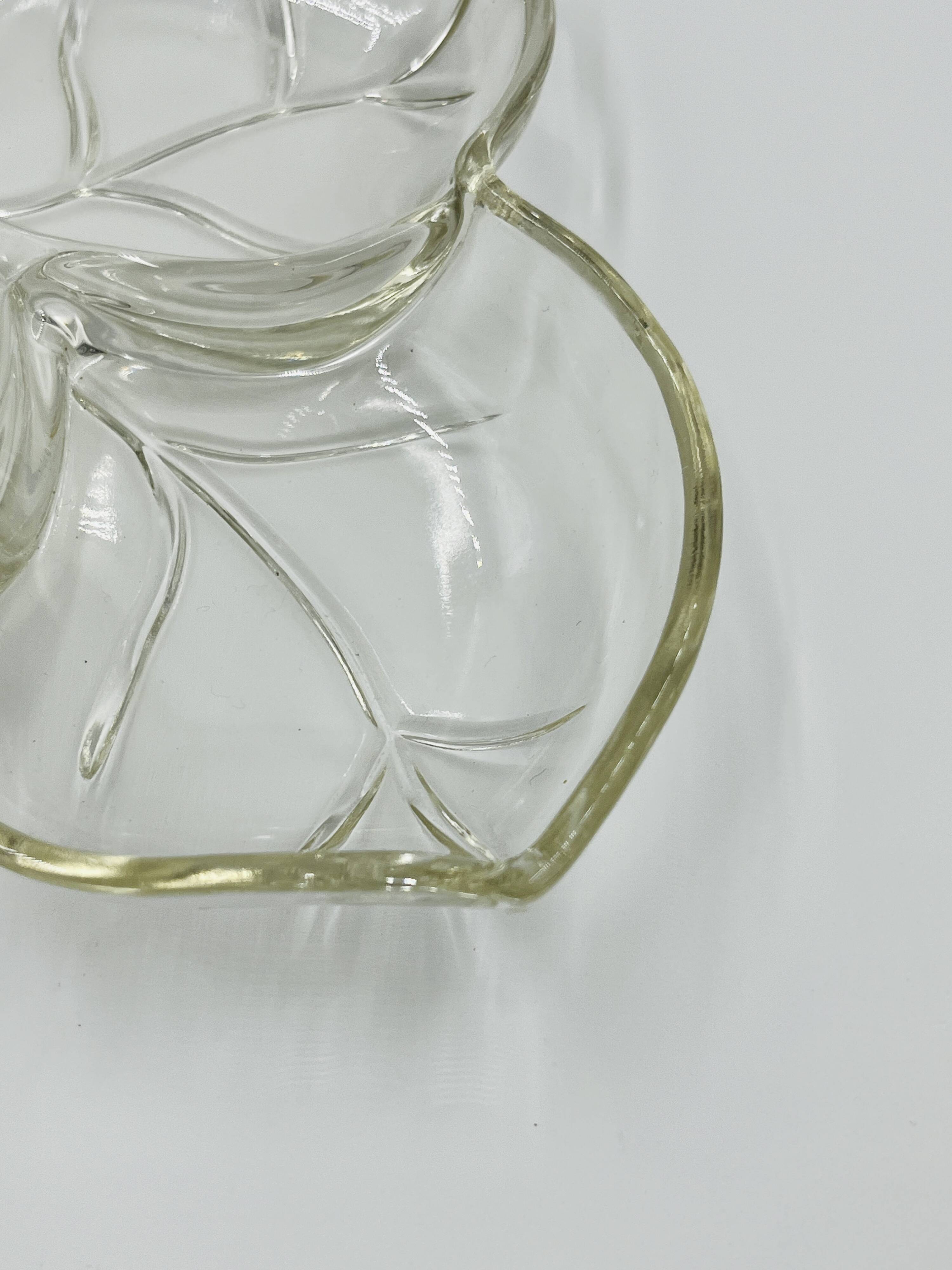 Vintage glass leaf dish