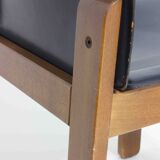 Set of 6 black leather dining chairs by Afra & Tobia Scarpa, 1970's