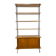 1950s wooden and metal bookshelf shelf
