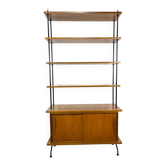 Étagère bibliothèque années 50 bois et métal