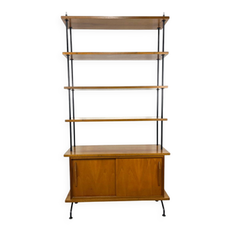 Étagère bibliothèque années 50 bois et métal