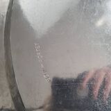 Silver-plated metal serving tray with chiseled finish #PLMR