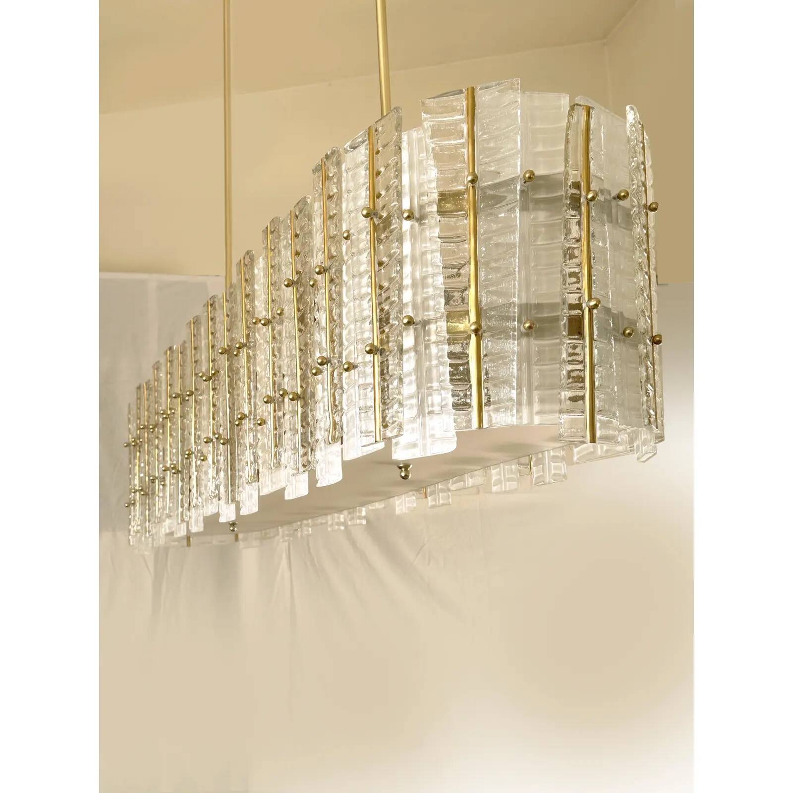 Chandelier en verre de Murano doré tropical moderne italien de luxe par Simoeng