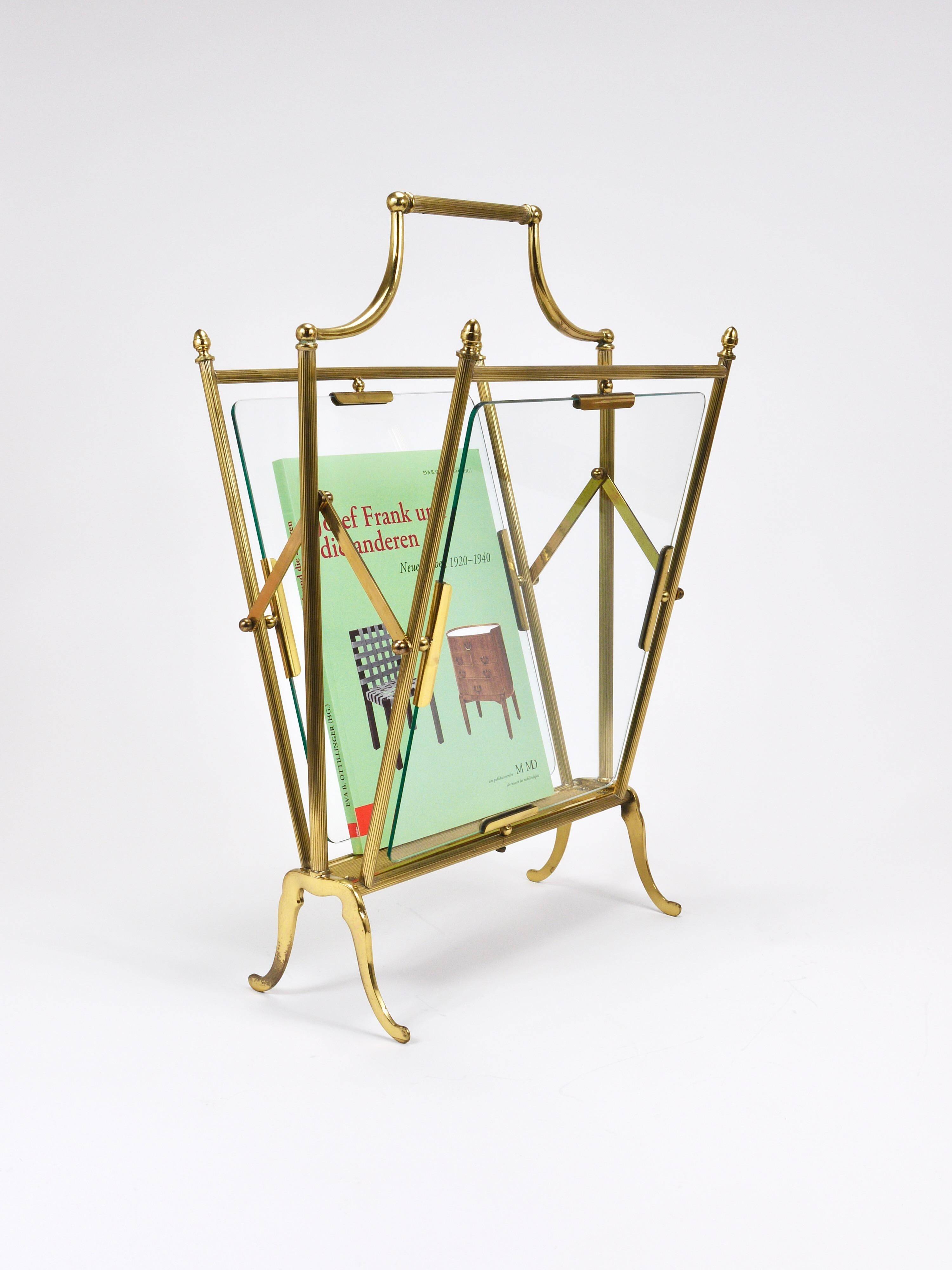 Neoclassical magazine rack by Maison Jansen, France, 1950s.