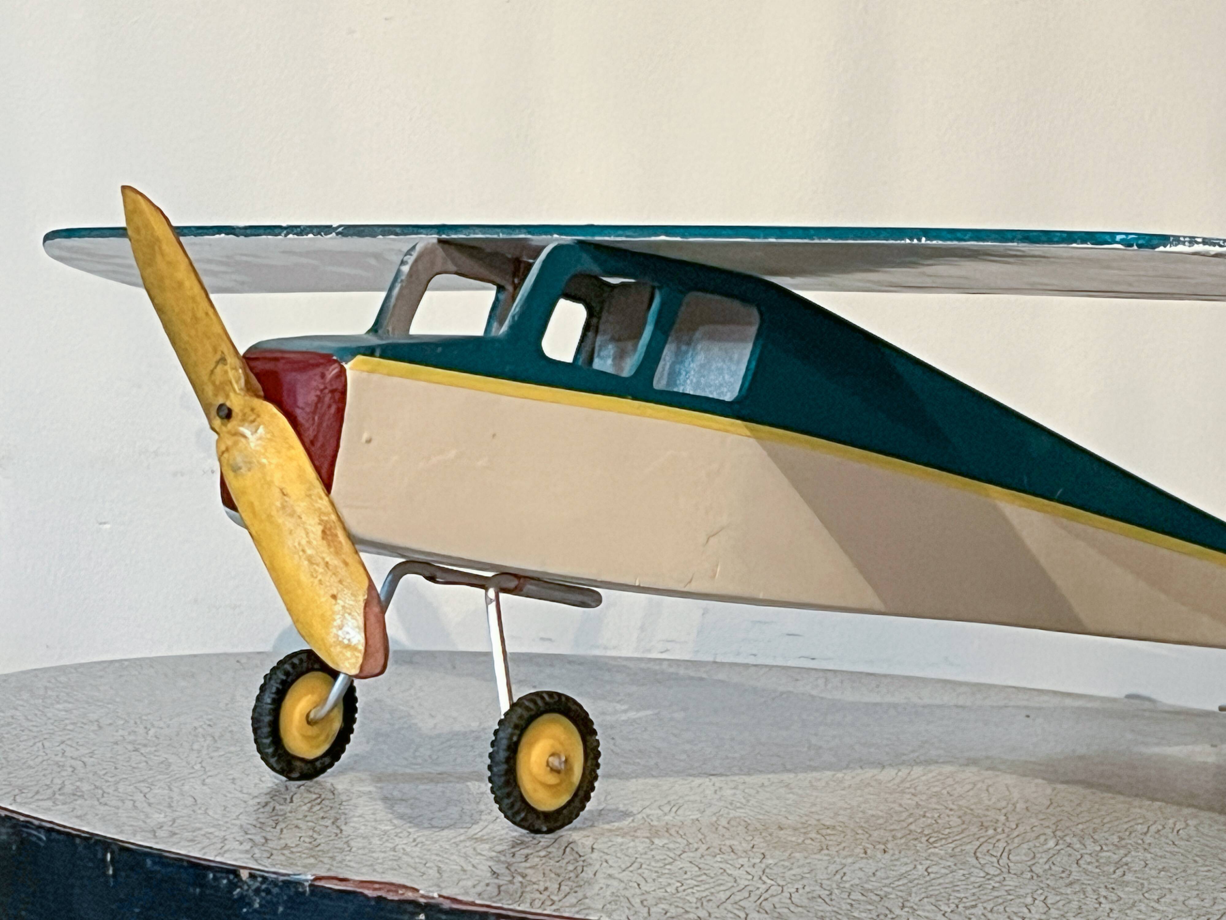 Wooden airplane, vintage toy, 70s