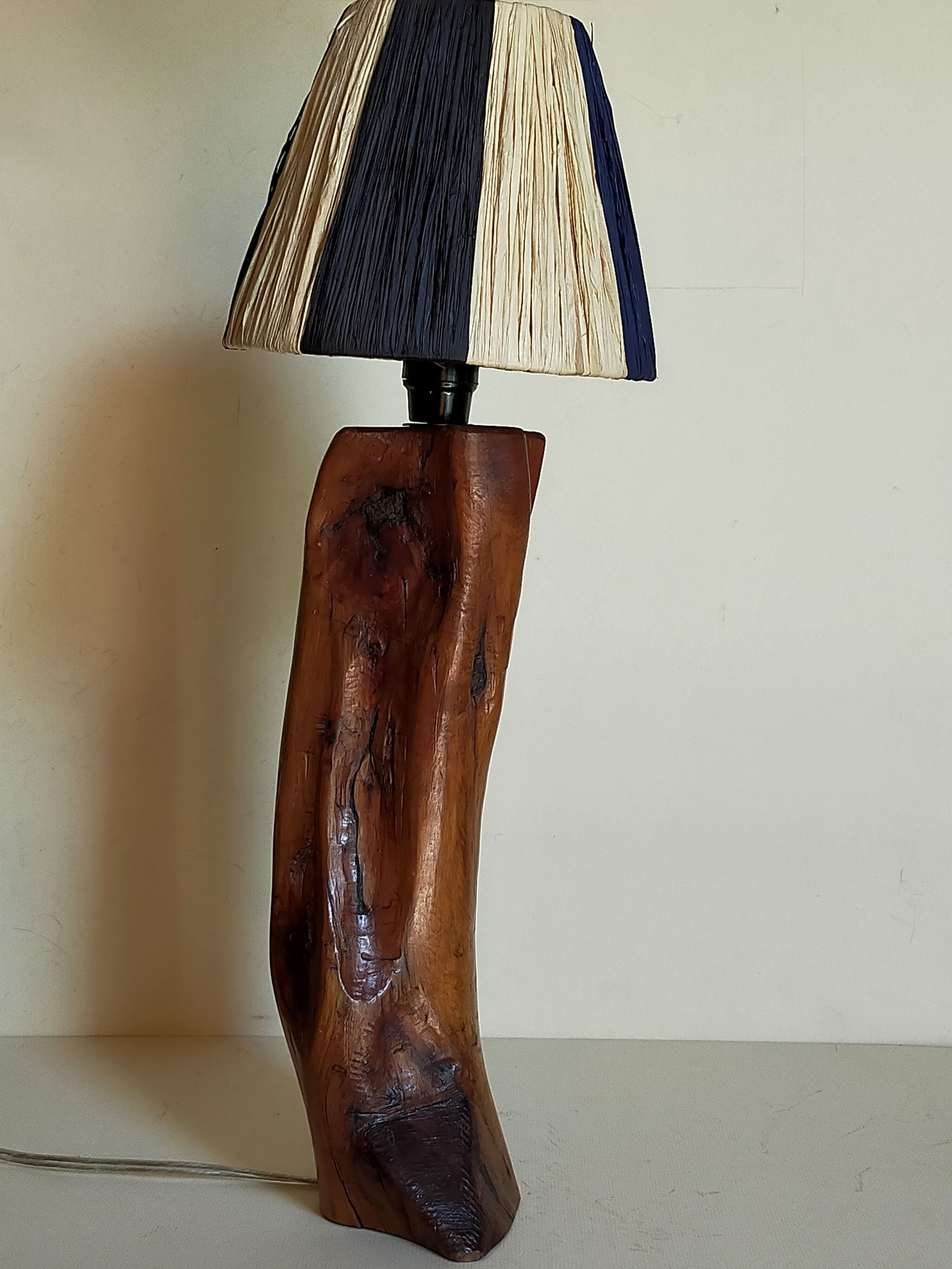 Free-form solid wood pose lamp in 1950s