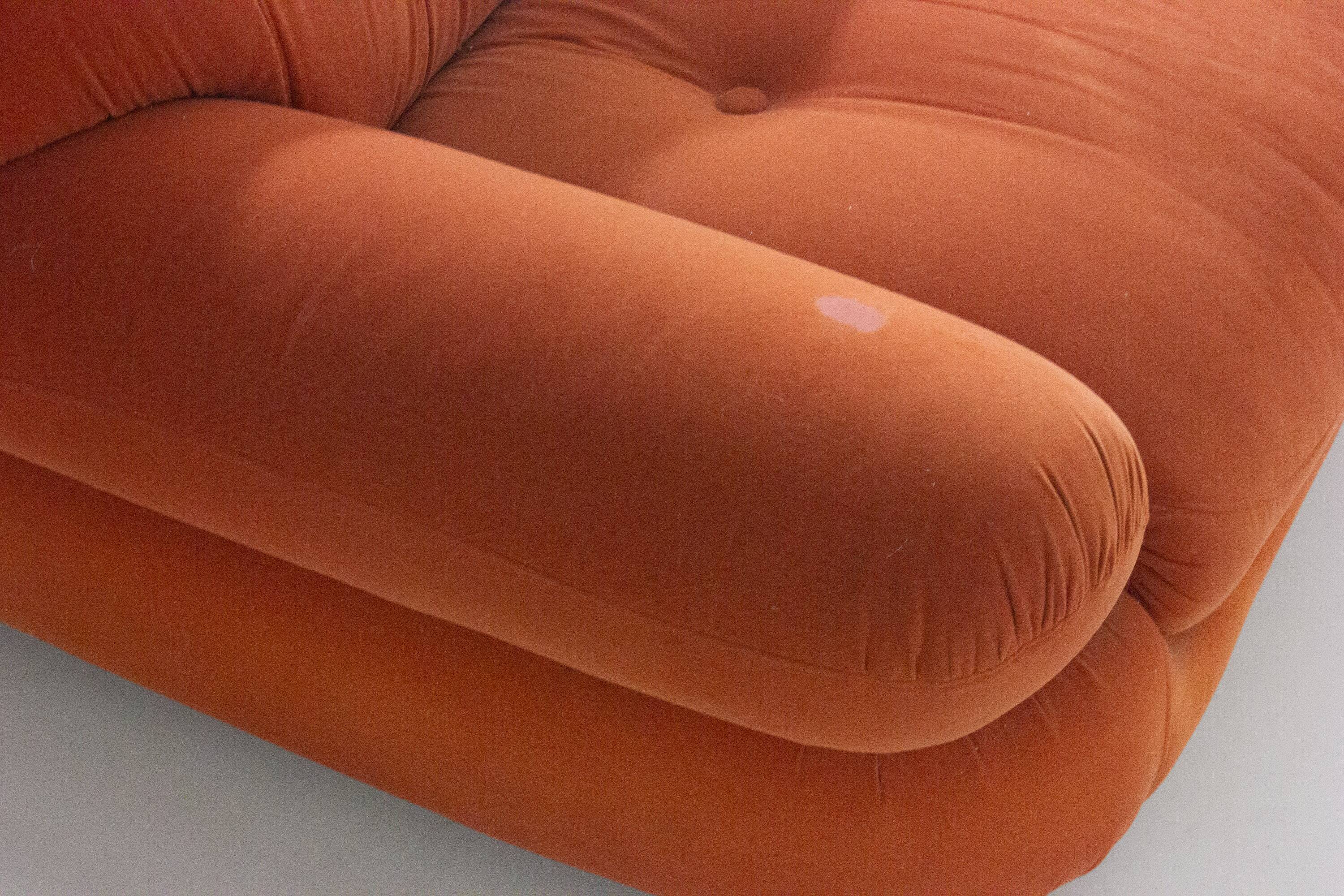 Vintage 'Sapporo' 3-seater sofa in suede by Mobil Girgi, 1970s