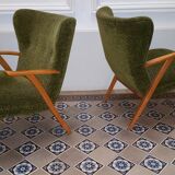 Pair of chairs WING Zig Zag cocktail vintage 50 60 year