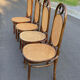4 Salvatore Leone chairs in straw wood bistrot 1930 Thonet style