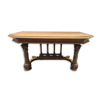 Gothic style console table in oak