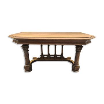 Gothic style console table in oak