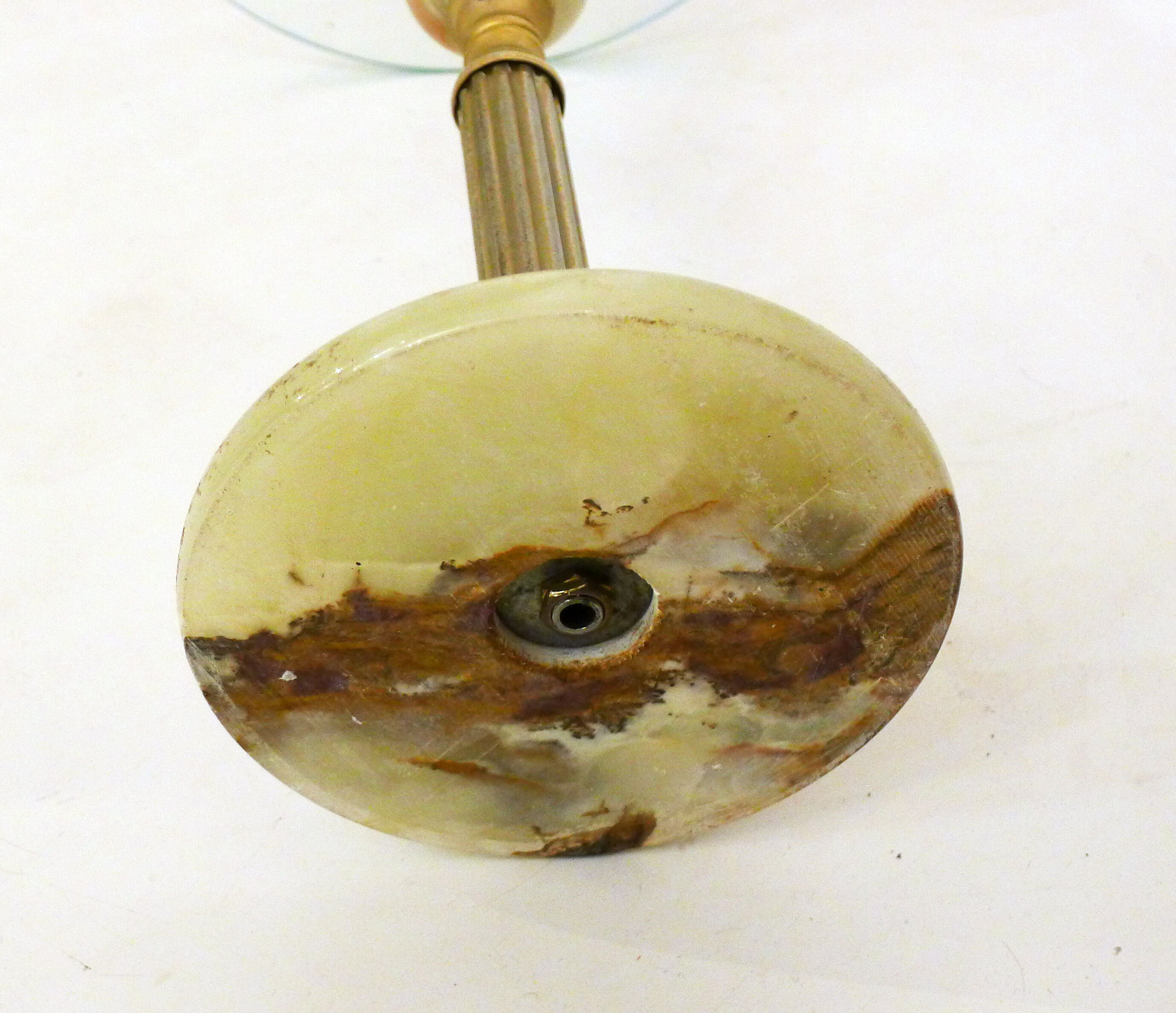 Onyx standing ashtray - gold metal