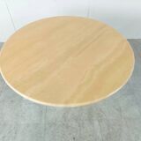 Round italian travertine dining table 1970s