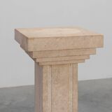 Mid-century console in beige stone, France 1960s