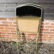 2 Antique Brass & Black Velvet Folding Chairs