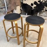Pair of Alvar Aalto bar stools, 1960s